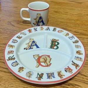 Vintage 1994 Tiffany & Co. Alphabet Bear Tableware Set